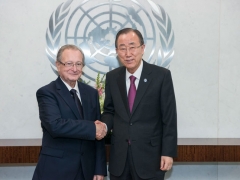 Predsednik MKSJ Carmel Agius i generalni sekretar Ujedinjenih nacija Ban Ki-moon