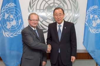 President Agius at the meeting with the UN Secretary-General Ban Ki-moon